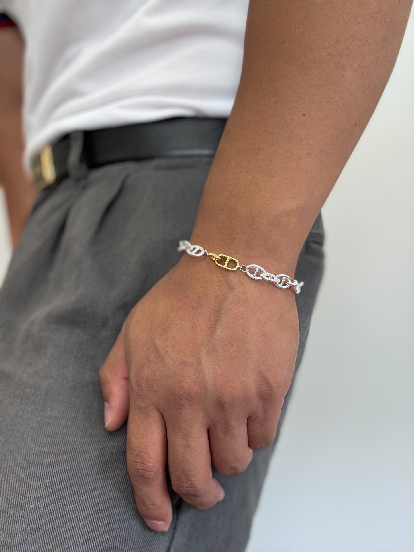 ANCHOR TWO-TONE ブレスレット　8mm